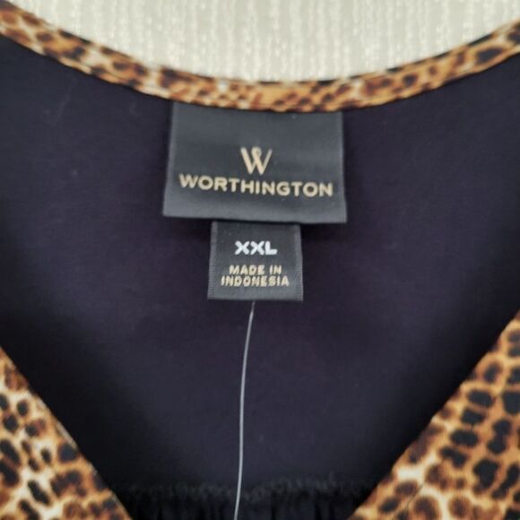 Worthington NWT Animal Print Sleeveless Blouse , Women's XXL - Picture 5 of 6